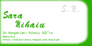 sara mihaiu business card